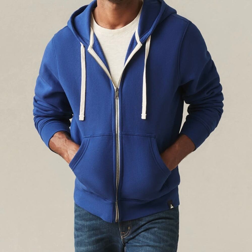 American Giant Carolina Cotton Full Zip Hoodie Sweatshirt Men's Medium Blue